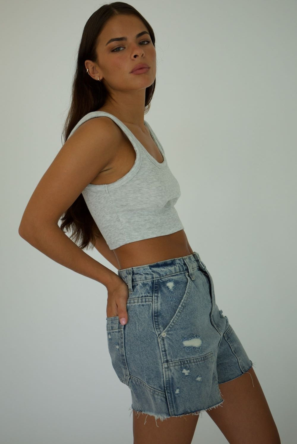 JANE DENIM CARGO SHORT - Ecozini