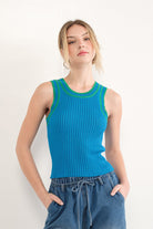 CORALIE CONTRAST RIB TANK - Ecozini