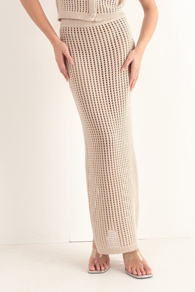 COVE CROCHET KNIT MAXI SKIRT - Ecozini