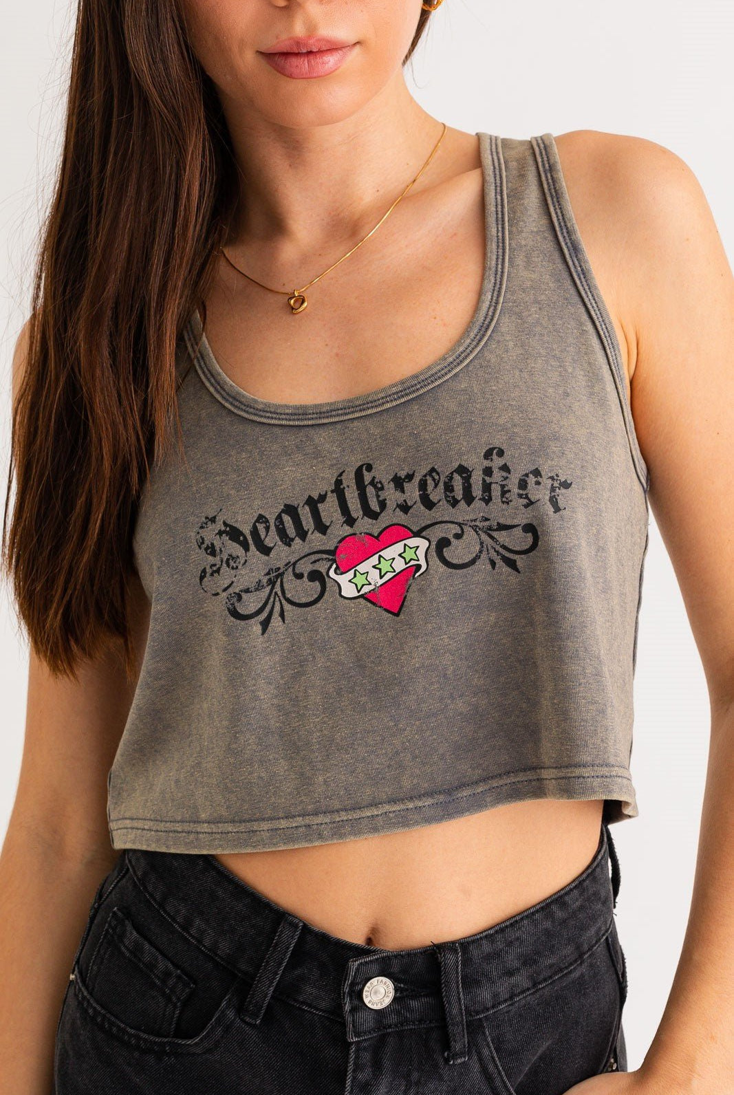 HEARTBREAKER GRAPHIC CROP TOP - Ecozini