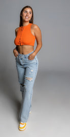 HOT SHOT BUTTON CROP TANK - Ecozini