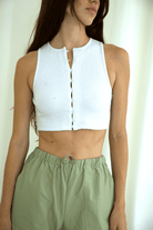 HOT SHOT BUTTON CROP TANK - Ecozini