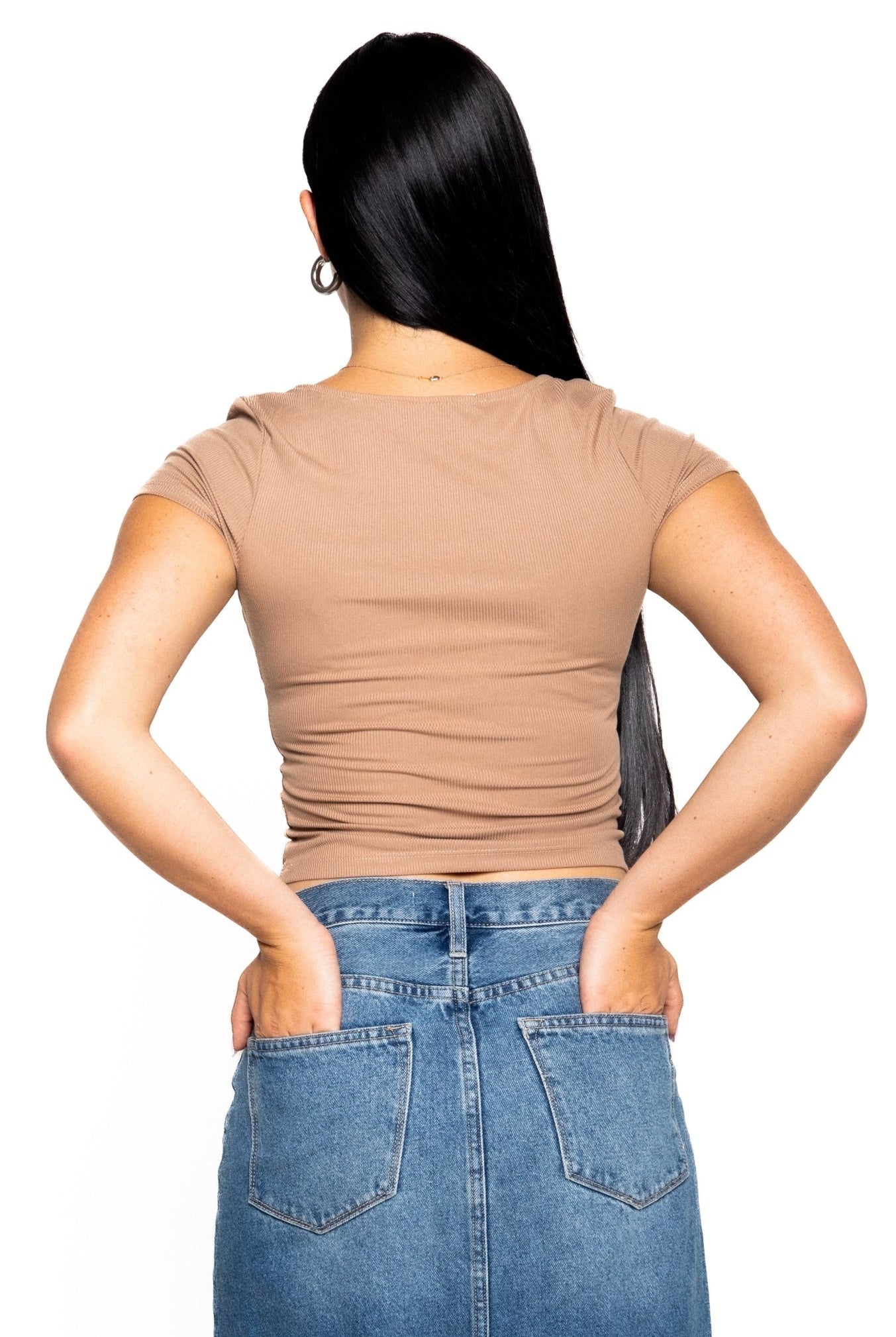 JADE HOOK & EYE RIB TEE - Ecozini