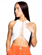 LADDIE FRONT LACE CROP TOP - Ecozini