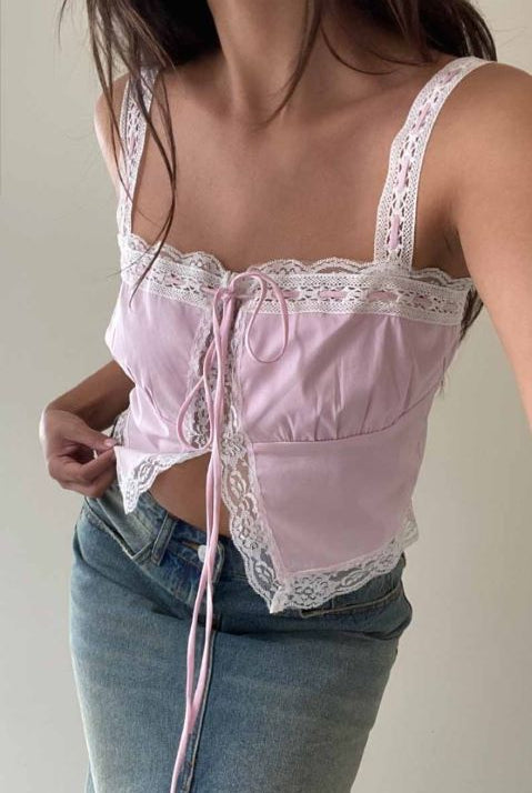 MALI LACE TRIM CAMI TOP - Ecozini