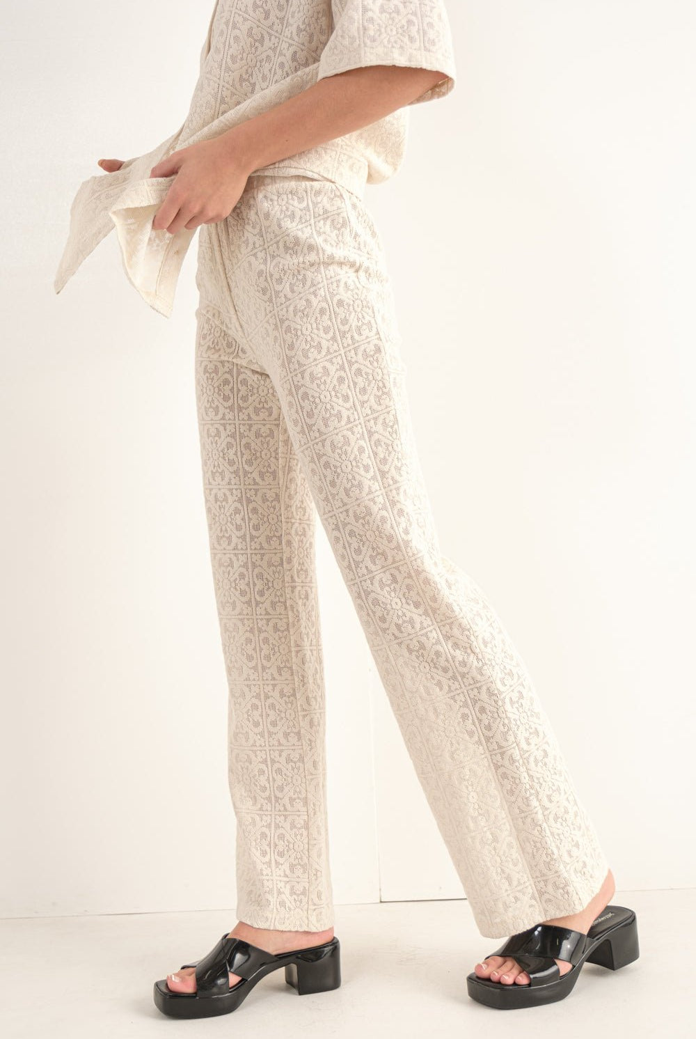 MAYA WIDE LEG LACE PANT - Ecozini