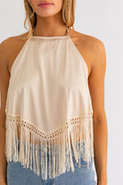 PALMA FRINGE HALTER TOP - Ecozini