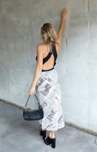 ROXIE NEWSPAPER MIDI SKIRT - Ecozini