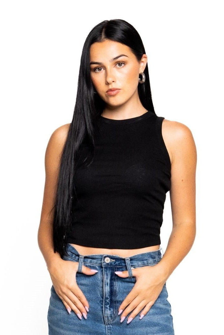 SERENITY HIGH NECK RIB TANK - Ecozini