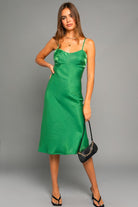 SIENNA SATIN MIDI DRESS - Ecozini