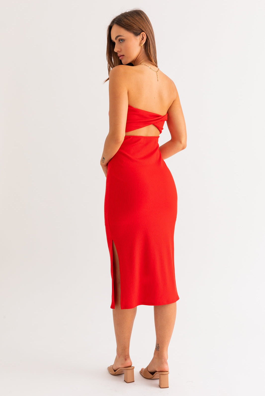 THEA TWIST MIDI DRESS - Ecozini